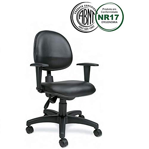 Cadeira Executiva Ergonômica-1910 backsysten Nr17 da ABNT com regulagem de Braço - Cor Preto