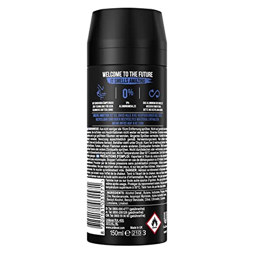 AXE Anarchy for Him Body spray in set da 12 pezzi, deodorante senza alluminio, 12 x 150 ml, deodorante spray per il corpo, per uomini, uomini e uomini (12 prodotti)