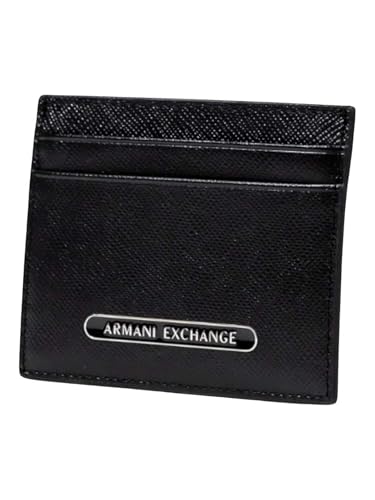 Armani Exchange Essential, Back Embossed Monogram, Front Lettering Logo Plate, Accessorio Da Viaggio-Porta Carte Da Uomo, Nero, Taglia Unica - 6