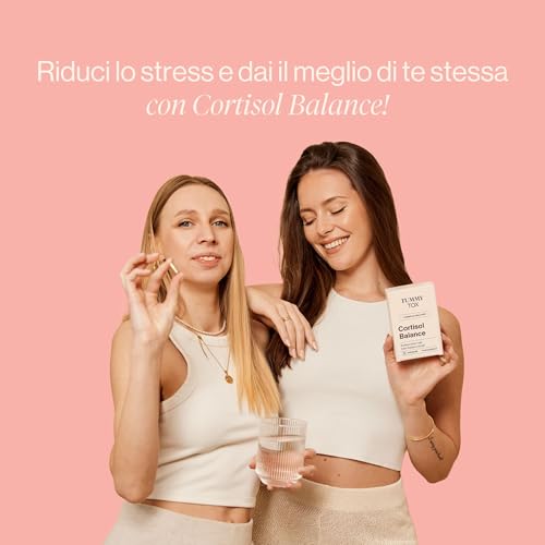 Cortisol Balance - 600 Mg Ashwagandha KSM-66, Rodiola Rosea Con Magnesio, Vitamina B6 E Vitamina B5-60 Capsule, Tummy Tox - 5