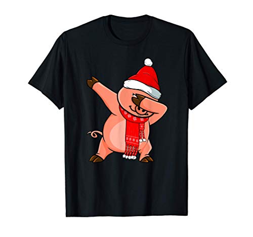 Dabbing Cerdo Divertidos Regalos De Disfraces De Navidad Camiseta