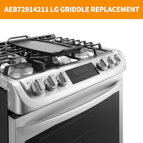 Upgraded AEB72914211 AEB72914208 Griddle Replacement for LG Stove Parts Cast Iron Griddle Plate AEB72914204 LG Gas Range Griddle Plate Stove Top Cooktop Burner Griddle Pan Flat Top Pan