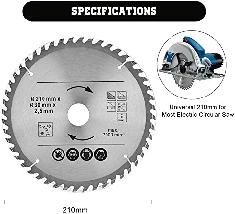 Circular Saw Blade, Wood Cutters 3 Pcs Circular Wood Saw Blade TCT Saw Blade Finishing Saws Blade Compound Mitre Saw Blade 24T48T60T Chop Saw Blades  Thin kerf, Hard Alloy Steel, Max RPM 7000