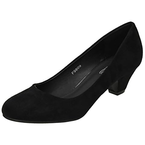 Spot On Ladies Low Heeled Court Shoes Cover