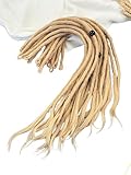 Sand Gold Blonde Real Human Hair Dreadlock Extensions 10 Strands Single ended Full Handmade Locs Soft Natural Human Hair Dreads 7-8 mm / 0.3