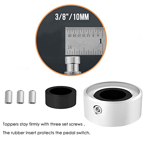 Aycrit Pedal Footswitch Topper Foot Nail Cap Aluminum Tools Parts Guitar Effect Foot Switch Toppers Knob Accessories (6 Silver) #TOP1