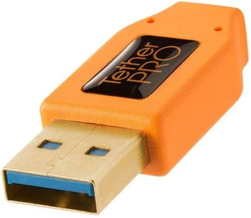 Miniatura 4 de Tether Tools TetherPro - Cable USB 3.0 a Micro-B en ángulo recto | para transferencia rápida y conexión entre cámara y computadora | Naranja de alta