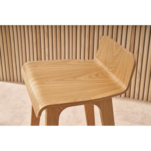 Sgabelli Da Bar Scandinavi In Legno Chiaro H75 Cm (Set Di 2) Baltik - 5