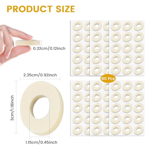 Image of 90 Pcs Corn Cushions for Toes and Feet, Oval Shapes Self-Stick Adhesive Latex Foam Pads, Corns, Blisters and Feet From Pressure and Friction, Callus Cushions for Foot Comfort and Pain Relief