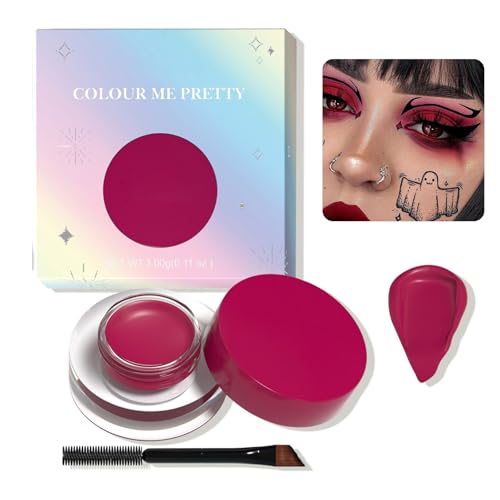 Red Multi-Functional Gel Eyeliner – Long Lasting Cream Eyeshadow, Brow Pomade, Hair Dye & Body Paint – Highly Pigmented, Smudge-Proof Matte Texture – Easy Glide Liner