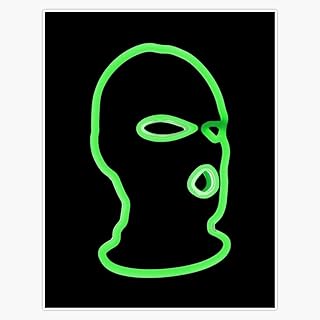 Magnet Green Full face mask Hooligan // Ski mask Magnetic Vinyl Decal Reusable 5"