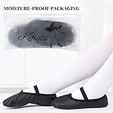 Kefiyis Ballet Shoes for Girls Leather Dance Shoes Full Sole Ballet Flats Ballet Slippers for Kids Toddler Women Adults(Black 12.5) - Image 5