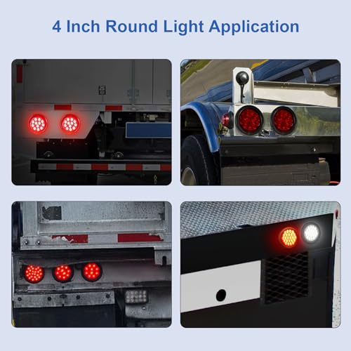 Image of 3 Pin Trailer Connector, Right Angle 3 Wire Pigtail Harness 20AWG Trailer Lights Connector for Sealed 4 inch Round Lights & 6 inch Oval Lights, Stop Turn Tail Brake Backup Light Harness - 6pcs