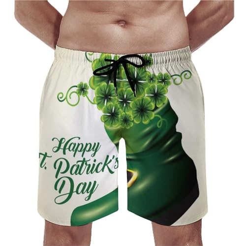Maillot de bain homme vert trèfle séchage rapide poches S