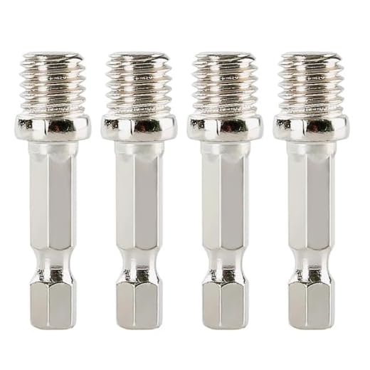 4 Pcs 1/4 Connecting Rod Adapter M10 Drill Spare Parts Polishing Disc Stainless Steel Drill Accessories 1/4 Rod M10 Hexagonal Connecting Rods Adapter