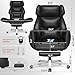 GABRYLLY Ergonomic Chair with Footrest – Wide Cross Legged Chair with Reversible Armrests, 120°Tilt, Lumbar Support,Heavy-Duty Base, Big and Tall Executive Chair Plus, Black, GY82766