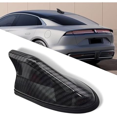 nodteem 1 PC Car Shark Fin Antenna, Smooth Lines No Punching Installation Design Signal Reception Decorative Antenna, Modification Replacement Accessories, for Most Car Models (Carbon Fiber Black) Cover