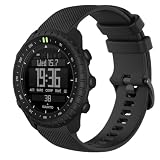 GIOPUEY Cinturini Compatibile con Suunto Core 2, Morbido Silicone Cinturino [Resistente all'Usura] [Traspirante] - Black