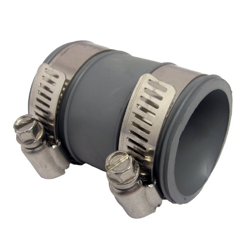 LASCO 25-6759 Flexible Rubber Tubular Coupler with Clamps for Metal or Plastic, 1 1/4-Inch