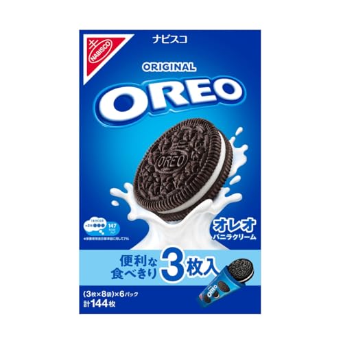 �s ���� ��e�� �t< NABISCO �i�r�X�R > Oreo �I���I Original �I���W�i�� Vanilla Cream �o�j���N���[�� 144�� < 3�� × 8�� × 6�Z�b�g >