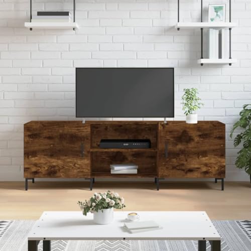TJROO Mueble para TV de Roble Ahumado 150