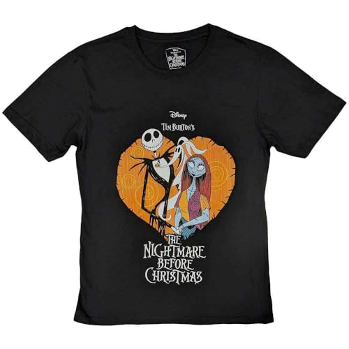 T-shirt The Nightmare Before Christmas Heart Homme Unisexe en coton noir Rock Off