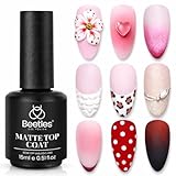 Beetles Matte Gel Top Coat for Gel Nail Polish,15ML Chrome Proof Matte Top Coat No Wipe Powder-Resist Matte Finish for Detail Chrome Powder Painting and Long Lasting Fall Nail Gifts for Women