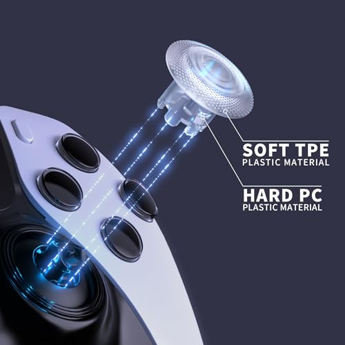 Image of eXtremeRate ThumbsGear Interchangeable Thumbsticks for PS5 Edge Controller, Replacement Clear Analog Thumb Sticks Caps for PS5 Edge Controller - 4 Heights 3 Surfaces Grips - Without Thumbstick Base