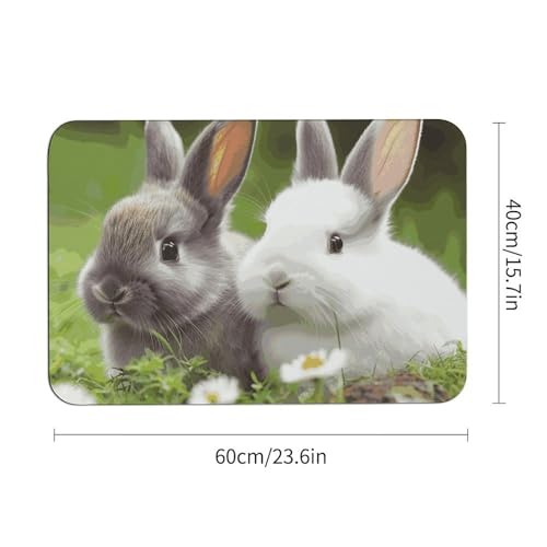 Tapis absorbant lapins mignons 60x40 cm pour entrée