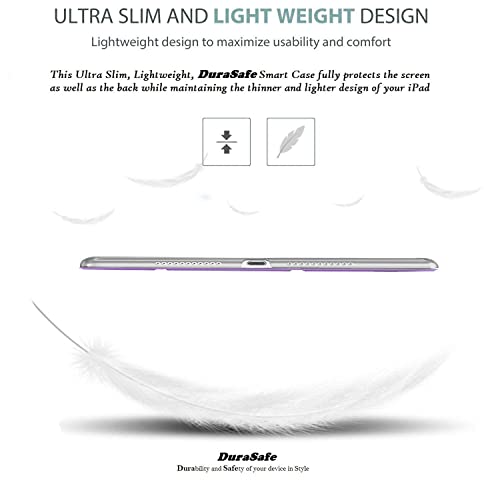 Image of DuraSafe Cases for iPad 4 iPad 3 iPad 2-9.7 Inch [ iPad 4th / 3rd / 2nd ] A1396 A1416 A1430 A1403 A1458 A1459 A1460 A1395 A1397 Trifold Hard Smart PC Translucent Back Cover - Purple