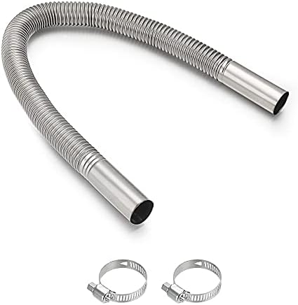 Autarboor Parking Air Heater Exhaust Pipe 2.5CM/1in Inner Stainless Steel Exhaust Pipe Parking Air Heater Fuel Tank Diesel Gas Vent Hose (60cm)