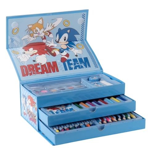 CERDà Life's Little Moments Sonic The Hedgehog Coffret de coloriage avec poignée Facile à Transporter
