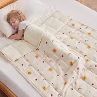 anfie Weighted Blanket Kids(36\"x48\" 3lbs) Weighted Blanket Cooling Blanket for Sleeping,Throw Size Breathable Blanket with Premium Glass Bead(Beige Sun)