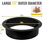 Fire Pit Ring 42x36x10 Inch, Smokeless Heavy Duty Solid Steel Fire Pit Liner, Insert DIY Campfire Ring for Camping Outdoors, Backyard Garden - Image 3