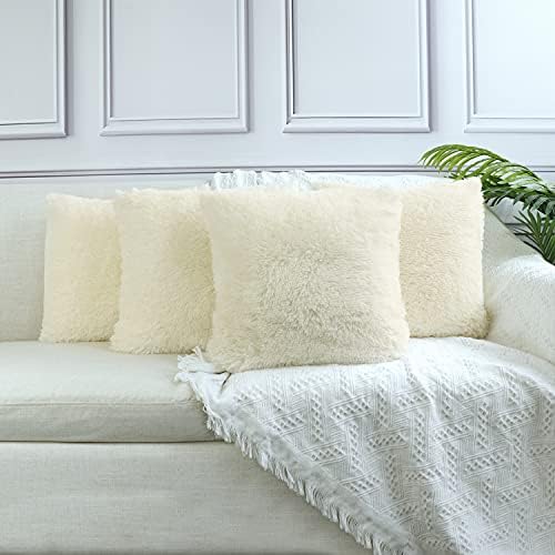 Sea Soft Lion Velvet Throw Pillow Case Cushion Cover Fashion Home Decorative Pillowcase 4-pack (Grey)