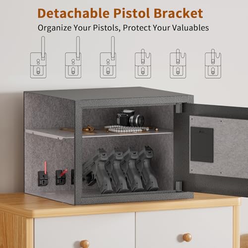 Billconch SAFESmart Rack dobrável seguro - Cofre biométrico de bloqueio automático com visor LCD/gui