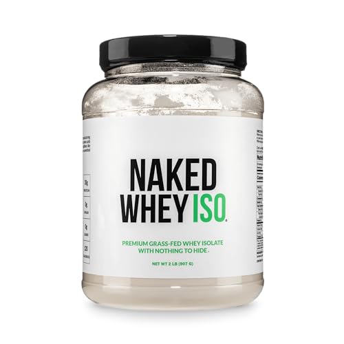 NAKED Whey Isolate Protein - Only 2 Ingredients, 30g Grass-Fed Protein, Zero Carb, Unflavored, Undenatured, Non-GMO, No Soy, Gluten-Free, No Preservatives - 28 Servings
