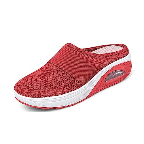 Air Cushion Slip On Sapatos ortopédicos de caminhada com suporte de arco tricotado casual conforto s