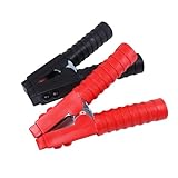 Pure Copper 1500A Jumper Cable Clamp,Heavy Duty, Replacement, Insulated Handle, Durable for Truck Car Batteries (Black + Red) 2PCS