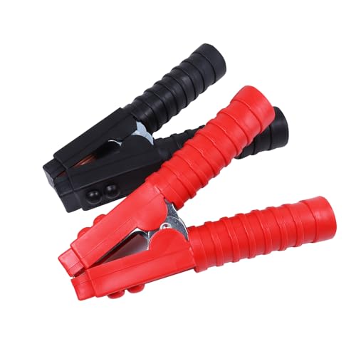 Pure Copper 1500A Jumper Cable Clamp Heavy Duty Replacement Insulated Handle Durable for Truck Car Batteries (Black + Red) 2PCS