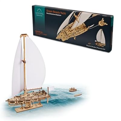 UGEARS Ocean Beauty Yacht - Rompecabezas 3D de madera para adultos - Kit de construcción de modelo de velero - Kits de modelos de madera para adultos para construir - Regalos de cumpleaños - 95 piezas | Ya disponible en tu tienda friki favorita! En mundofriki.es!