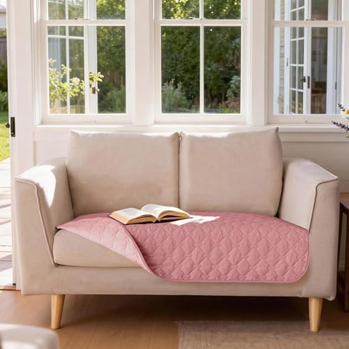 Image of gogobunny 3X Stronger Waterproof Pet Blanket, Scratch Proof Furniture Protector for Dogs Cats, Reversible Cover 32x53 Inch, Dark Pink /Light Pink