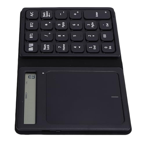 Yoidesu Bluetooth Number Pad Calculator, Slim Foldable 23-Key Numeric Keyboard with Display Calculator and Touchpad, Portable Financial Accounting Keyboard