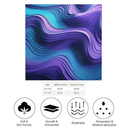 Silk Square Scarf Wavy Purple Neck Scarf for Women 18"x18" Hair Scarf Lightweight Large Shawl Wrap Silk Scarves for Hair Wrapping Sleeping Silk Neckerchief2