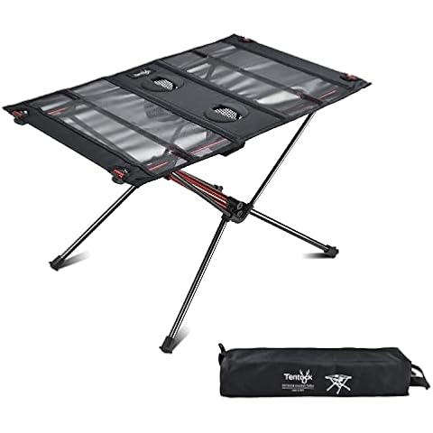 Tentock Mesa de Camping Plegable de Aluminio Portátil con Portavasos Cover