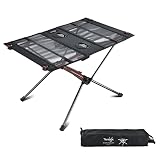 Tentock Aluminiumlegierung Campingtisch Tragbar Klapptisch Leicht Outdoor-Campingtisch Kompakt Picknicktisch Gartentisch mit Getränkehalter für Picknick Wandern Strand BBQ Angeln Hinterhöfe