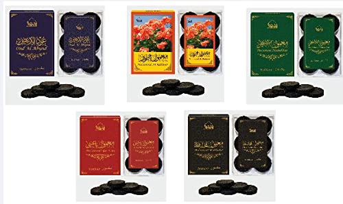 Pack of 5 Kinds Ma'amoul Bakhoor - ( Al Bakhoor, Mukhalat, Mubhakar, Abyad, Ya Aini)