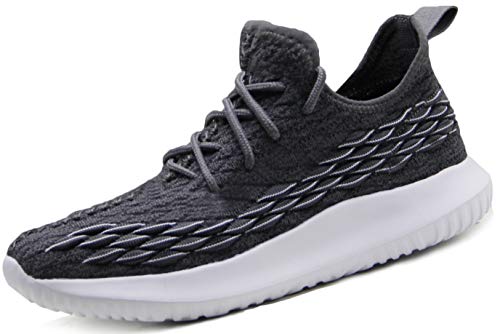 Non Slip Exercise Cross Training Shoes Treadmill Power Weight Llifting Work Tennis Shoes Slip on Walking Shoes Men Soft Sole Fashion Workout Sneakers for Young Men Sport Summer Grey Size 6.5