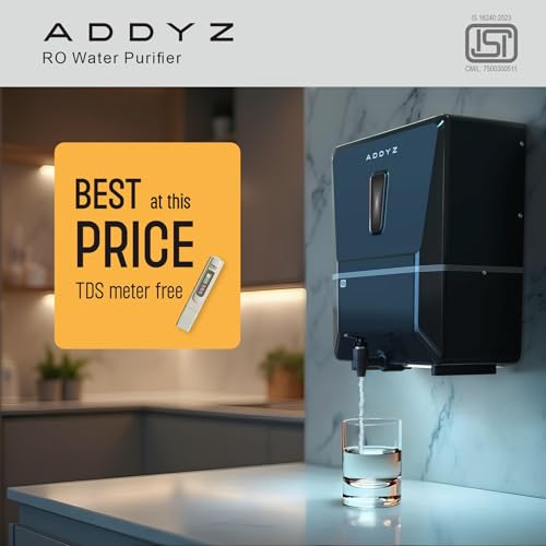 Addyz 8L RO UV UF Water Purifier with 7-Stage Filtration and TDS Control for Clean, Pure Drinking, Water For Home & Kitchen Use | ISI Marked & BIS Certified (Black) view 2