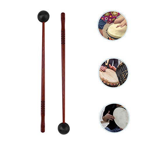 EXCEART 2 PeÃ§as de Madeira Baqueta de PercussÃ£o de Tambor Macete de Borracha de Madeira Com AlÃ§a